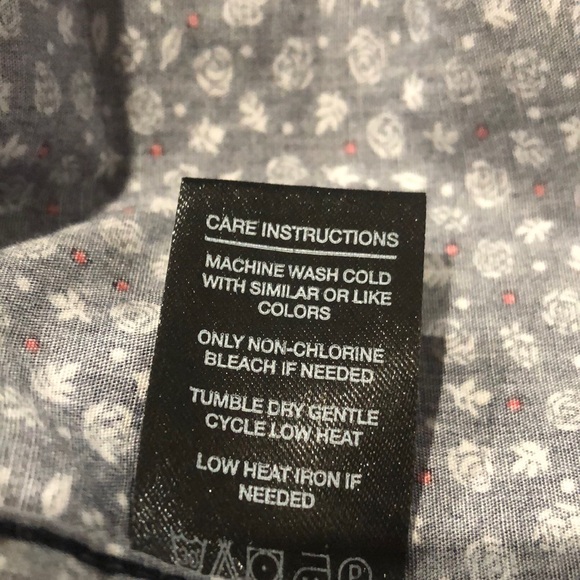 Denim & Flower Button Down Shirt - Picture 8 of 9